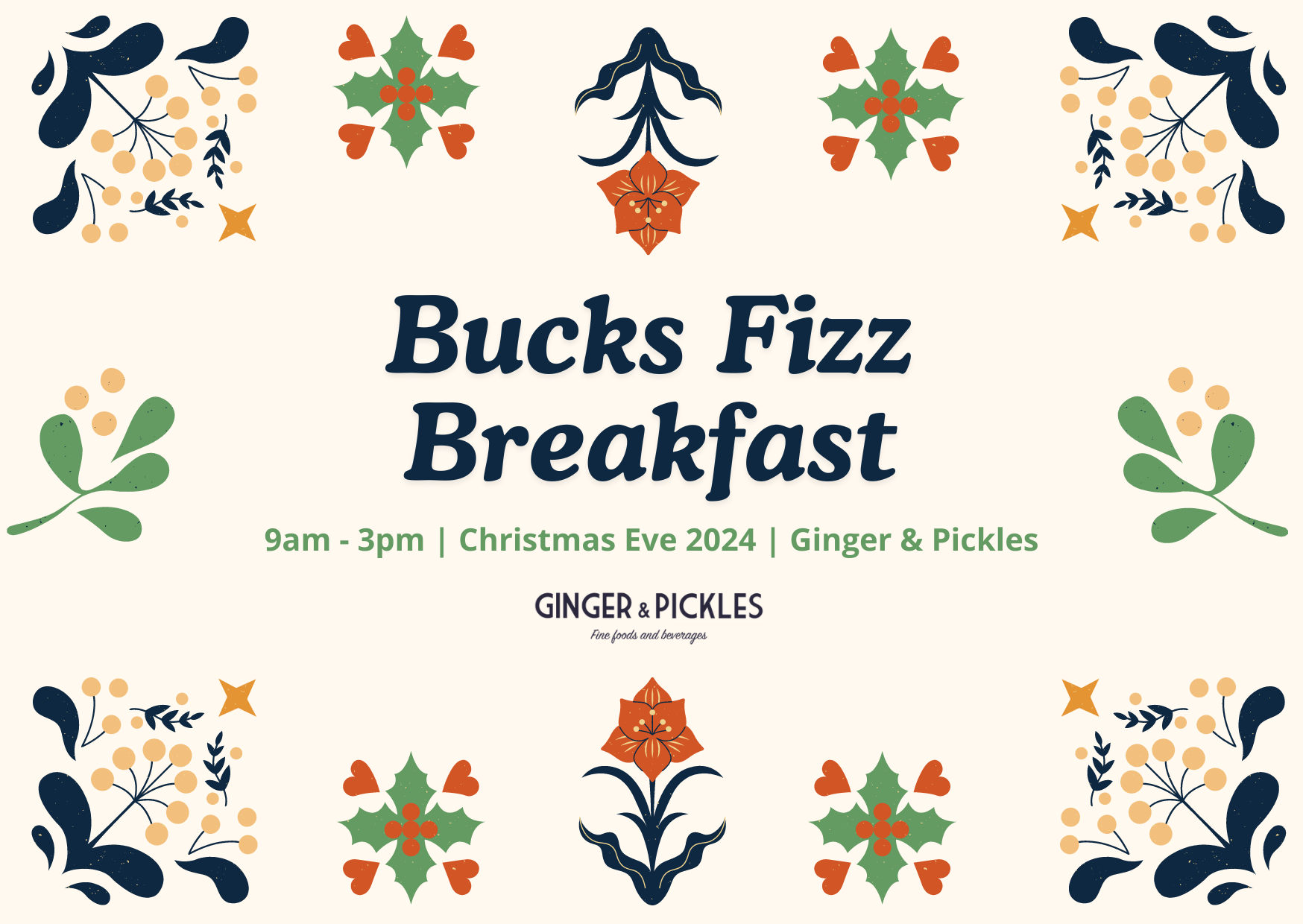 Bucks Fizz Breakfast at Ginger & Pickles